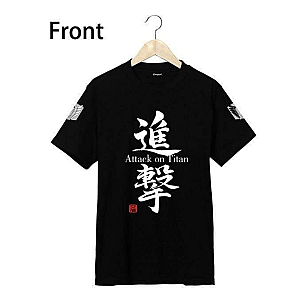 Attack On Titan Shirt Merch - Kanji Attack On Titan Word Art Too Side Shirt