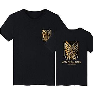 Attack on Titan Shirt Merch - Survey Corps Emblem Golden Black Shirt