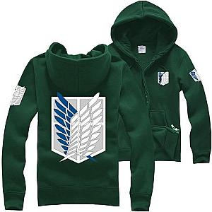 Attack on Titan Hoodie Merch - Scout Regiment Emblem Custom Zipped Hoodie