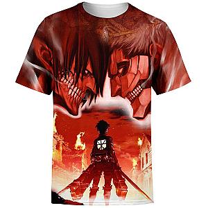 Attack on Titan Shirt Merch - Eren Yeager Burning Titan Wall Shirt