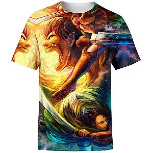 Attack on Titan Shirt Merch - Levi Ackerman x Eren Yeager Vibrant Titan Fight Custom Shirt