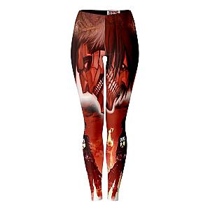 Attack on Titan Legging Merch - Eren Yeager Burning Titan Walls Premium Leggings