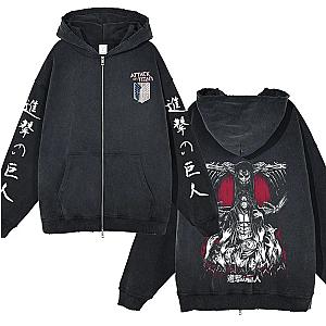 Attack On Titan Hoodies – Eren Transform Titan Anime Zipped Hoodie