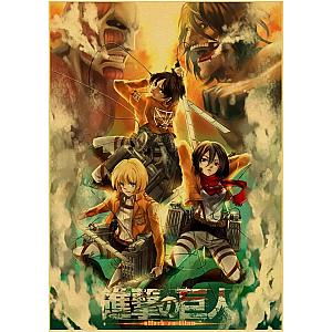 Attack On Titan Poster - Eren Jeager Armin Arlert Mikasa Ackerman Epic Poster