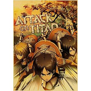 Attack On Titan Poster - Eren Mikasa Armin Scouting Legion Spirit