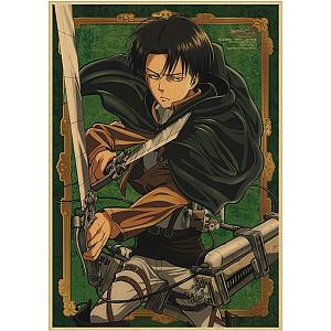 Attack on Titan Vintage Poster Merch: Levi Ackerman