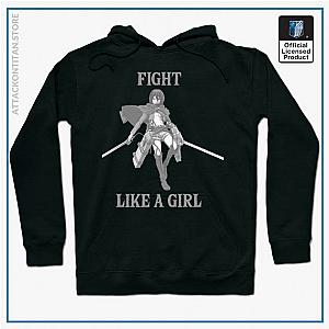 Attack on Titan Hoodie Merch - Mikasa Ackerman Fight Like a Girl Hoodie