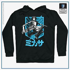 Attack on Titan Hoodie Merch - Mikasa Ackerman Dark Black and White Hoodie