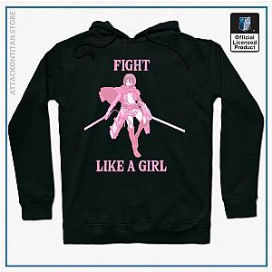 Attack on Titan Hoodie - Fight Like a Girl (Pink) (Mikasa) Hoodie