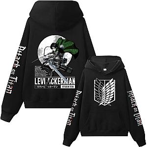 Attack On Titan Hoodies – Levi Ackerman Moon Anime Harajuku Pullover Hoodie