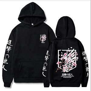 Attack On Titan Hoodies – Logo Wing Freedom Sakura Pullover Hoodie