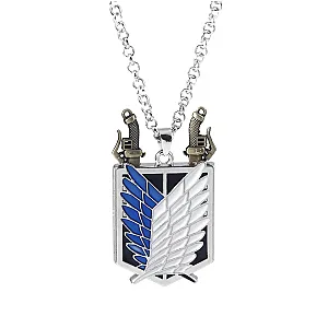 Attack On Titan Necklaces - Attack On Titan Zinc Alloy Detachable Liberty Wings Badge Necklace