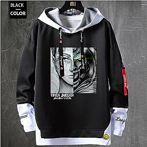 Attack On Titan Hoodies – Eren Jaeger Titan AOT Patchwork Streetwear Hoodie