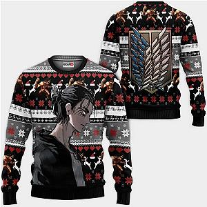 AOT Eren Ugly Christmas Sweater Anime