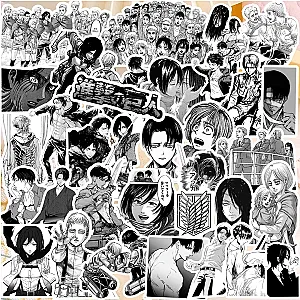 Attack on Titan Stickers - 10/30/70pcs Cool Black and White Graffiti Decals Anime Sticker