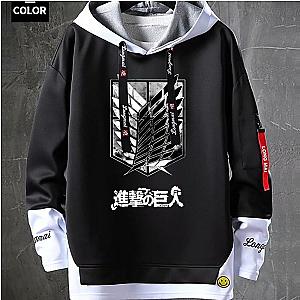 Attack On Titan Hoodies – Logo Attack on Titan Patchwork Streetwear Hoodie