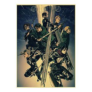 Attack On Titan Posters - Attack on Titan Characters Vintage Decor Poster