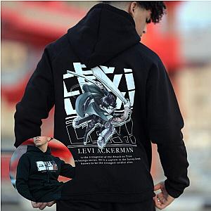 Attack On Titan Hoodies – Levi Ackerman Graphic Anime Pullover Hoodie