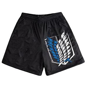 Attack On Titan Shorts - AoT Logo Summer Fitness Shorts