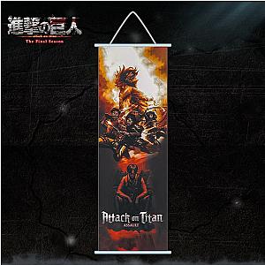 Attack On Titan Posters - Fight Battle Scroll Canvas Wall Art Poster