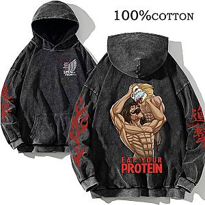 AOT Acid Wash Hoodie Eat Your Protein