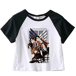 Attack On Titan Croptop - AOT Printing Vintage Ulzzang Crop Top Tees