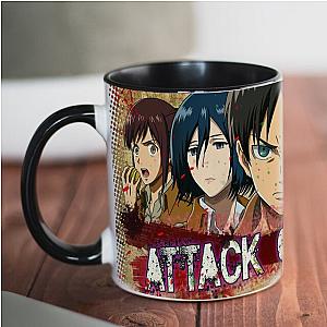 Attack On Titan Mugs - AOT 3 Main Characters Print Coffee Ceramic Mug