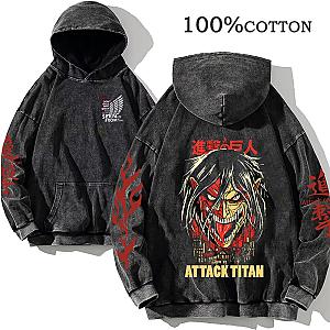 AOT Acid Wash Hoodie Attack Titan