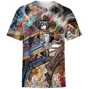 Attack On Titan T-shirts - Mikasa Ackerman Focused Custom Art T-shirt