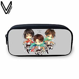 Attack On Titan Pencil Cases - Eren Levi Mikasa Chibi Pencil Case