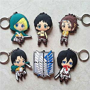 Attack On Titan Keychains - Eren Jaeger Levi Ackerman Armin Mikasa Keychain Mini