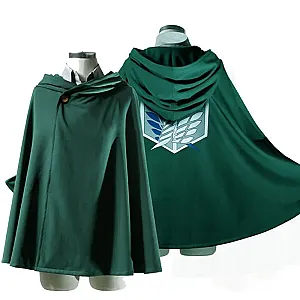 Anime Attack on Titan Levi Ackerman The Scouting Legion Wings of Liberty Cosplay Hooded Cape