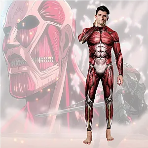 Attack On Titan Anime Cosplay Unisex Long Sleeve Skinny Jumpsuits