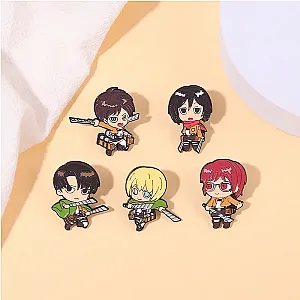 Attack On Titan Chibi Character Enamel Pin