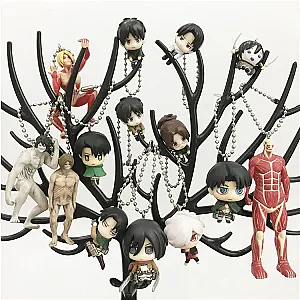 Attack On Titan Mini Figure Toys Characters Keychains