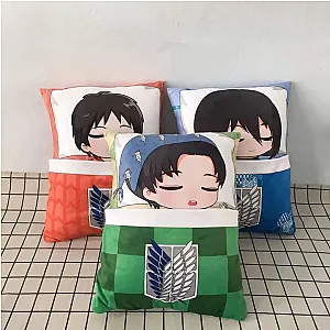 Attack On Titan Anime Levi Ackerman Mikasa Eren Pillow