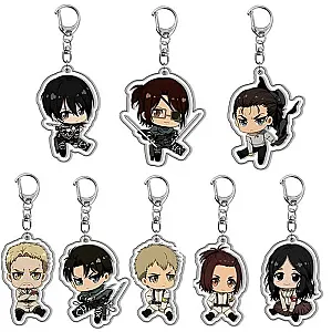 Anime Attack on Titan Levi Ackerman Eren Jaeger Cosplay Keychains