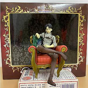 Levi Ackerman Sitting On Sofa Attack on Titan Anime Action Figure Toys