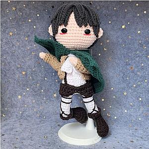 28cm Green Levi Attack on Titan Hand-knitted Doll Plush