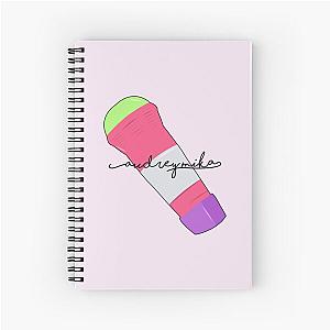 Audrey Mika Iconic Microphone (Version 2 with text) Spiral Notebook