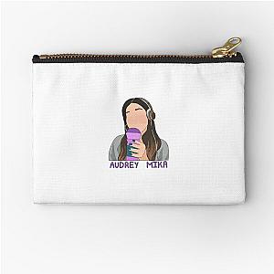 audrey mika with pink microphone Zipper Pouch