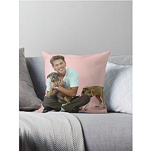 austin butler playing with his dog Throw Pillow