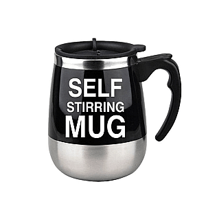 400 mil Black Self Stirring Mug