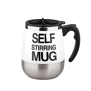 400 mil White Self Stirring Mug