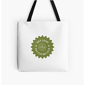 The Avett Brothers Say Love Coffee Green Over Print Tote Bag