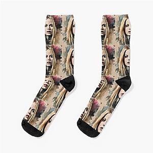 painting of Avril Lavigne Socks