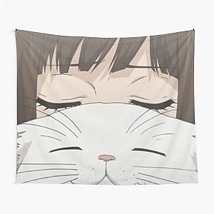 Cute Anime Girl and Cat Tapestry