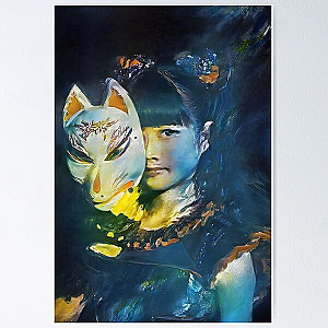 Yui-Metal Fox God Mask Babymetal Painting Digital Fan Art Poster RB0512