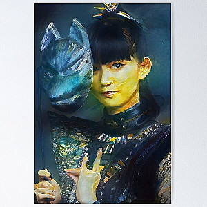 Su-Metal with a Fox God Mask Babymetal AI Painting Digital Fan Art Poster RB0512