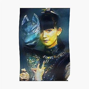 Su-Metal with a Fox God Mask Babymetal AI Painting Digital Fan Art Poster RB2709